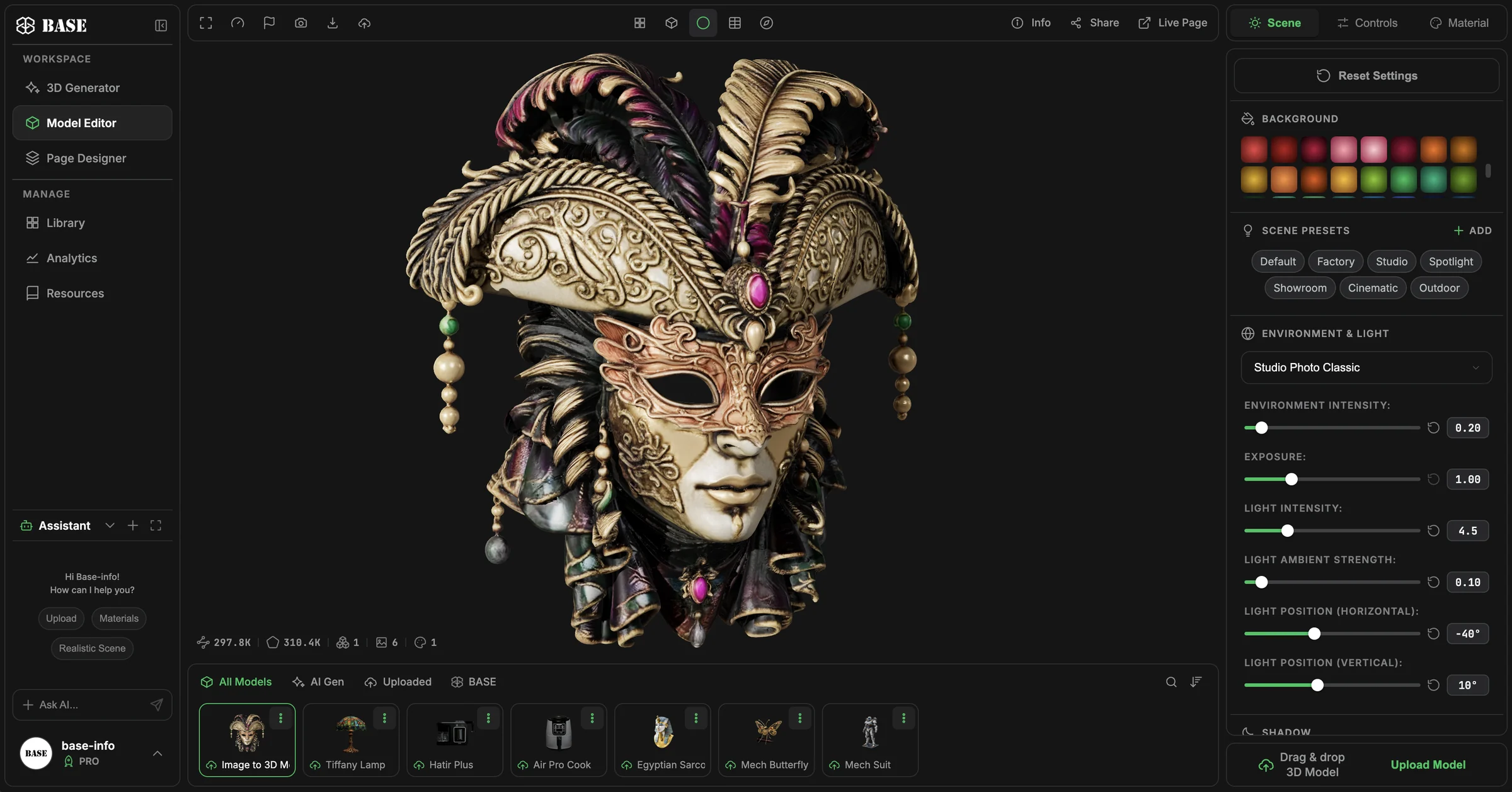 BASE 3D-AR Studio - Model Editor
